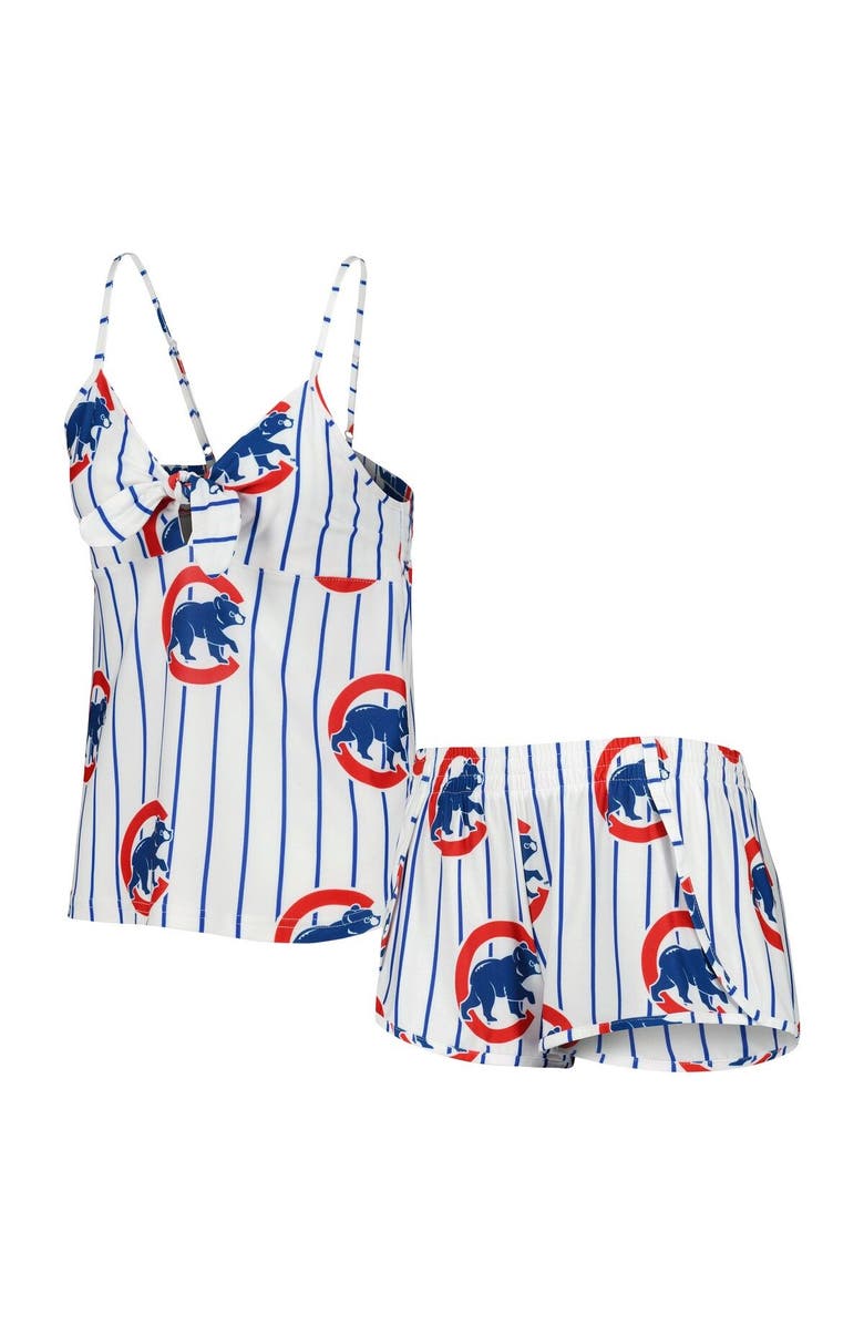 CONCEPTS SPORT Women's Concepts Sport White Chicago Cubs Reel Allover Print Tank Top & Shorts Sleep Set, Main, color,