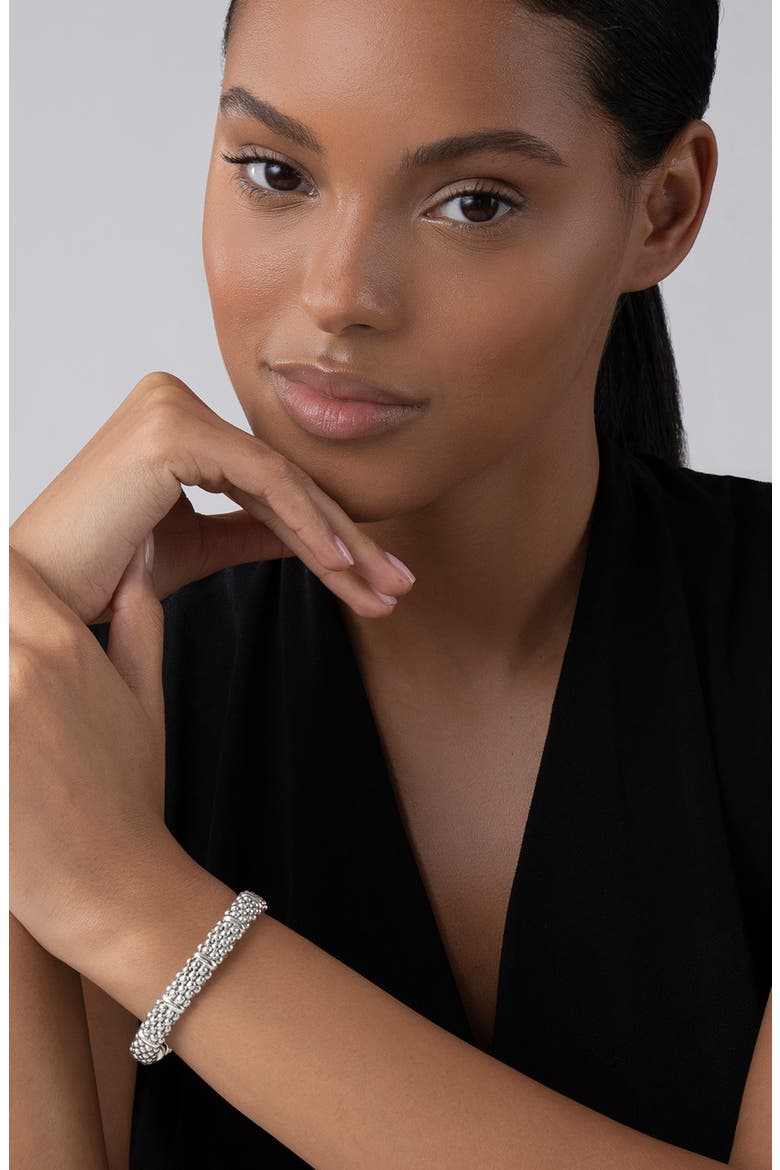 Oval Rope Caviar Bracelet, Alternate, color, SILVER