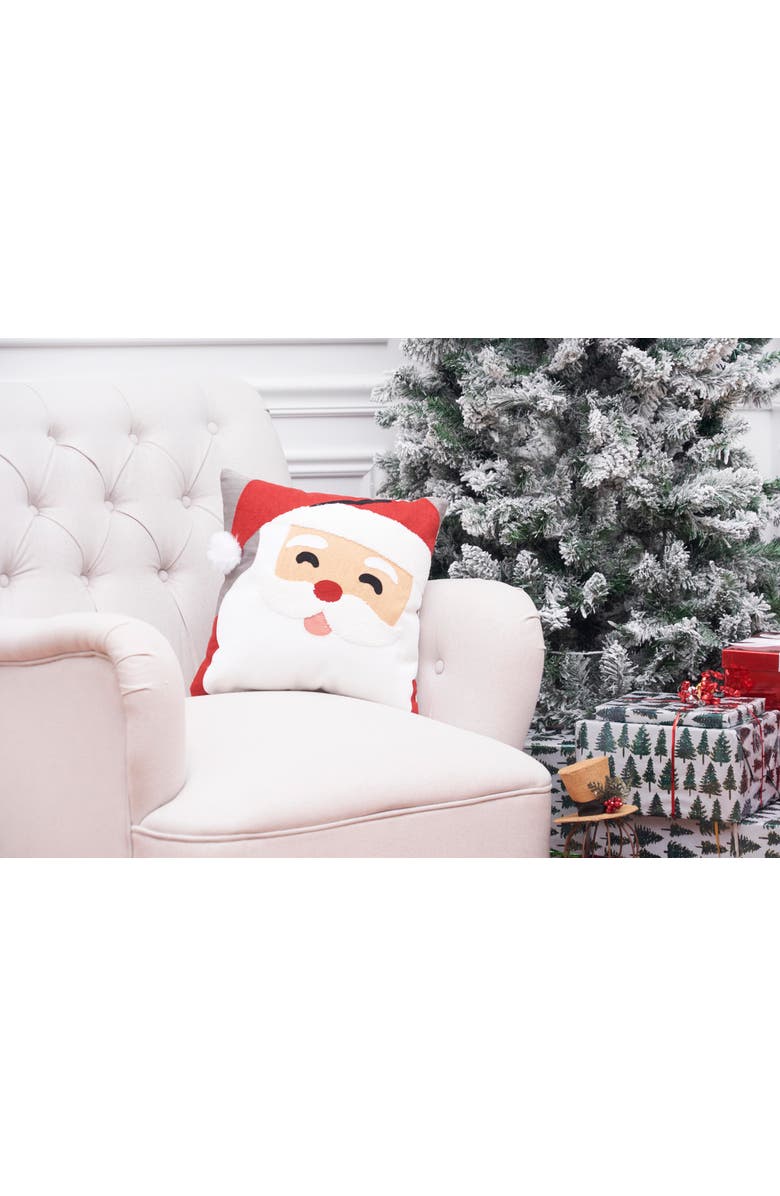 C&F Home Santa Face Christmas Holiday Throw Pillow, 14" x 14", Alternate, color, White