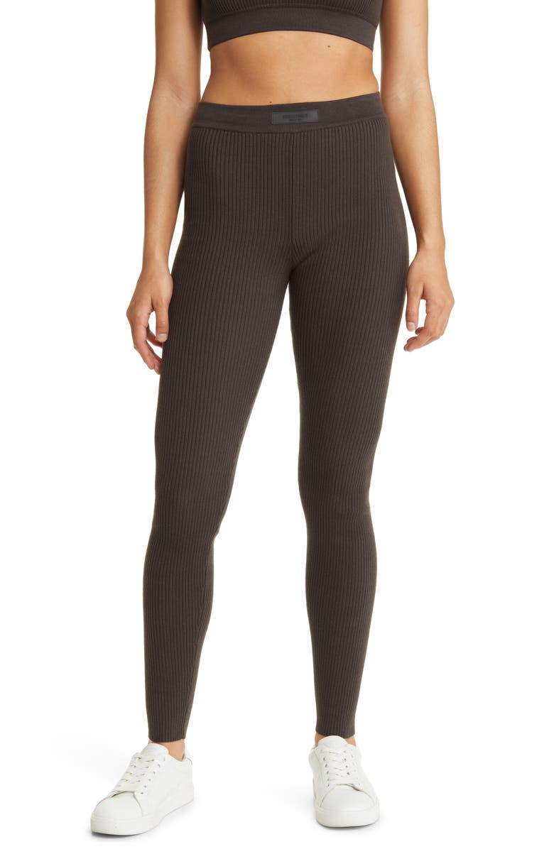 Fear of God Essentials Cotton Blend Rib Leggings, Main, color, 