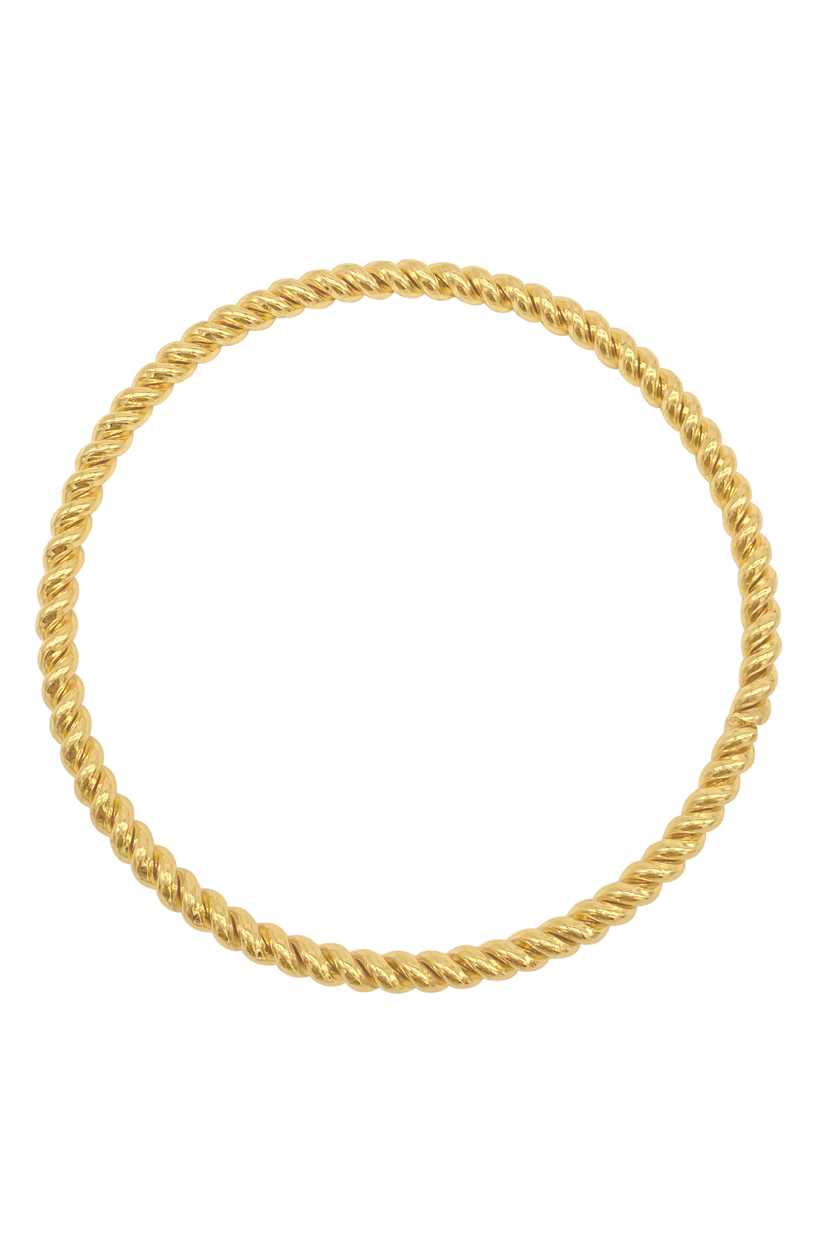Adornia 14K Gold Plate Rope Bangle Bracelet