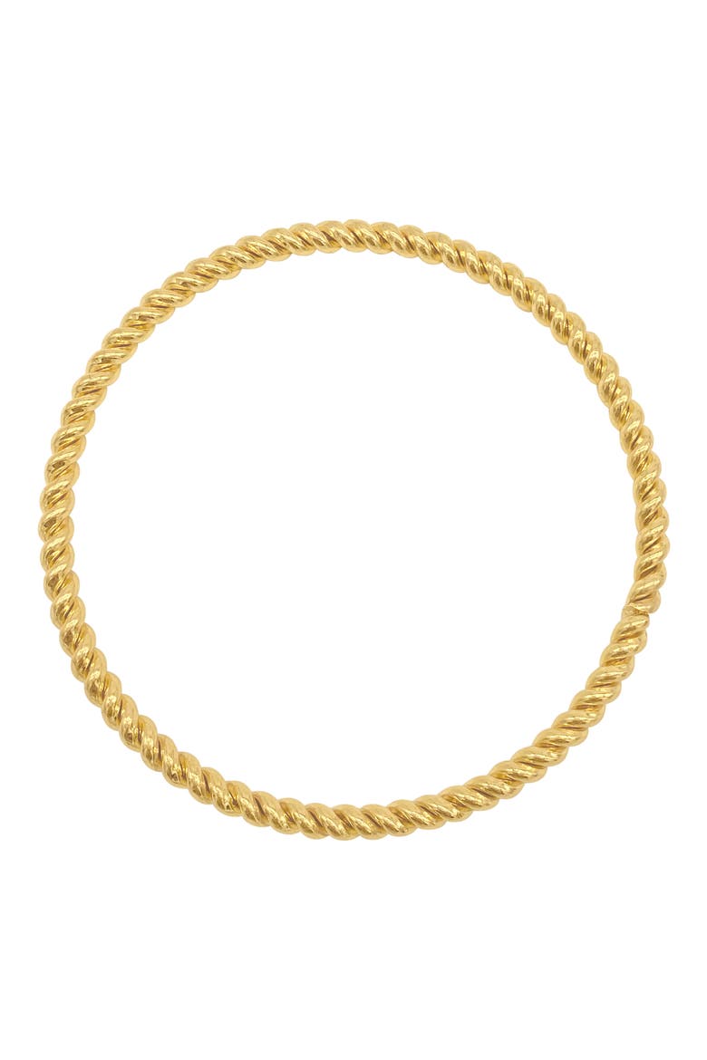 14K Gold Plate Rope Bangle Bracelet, Main, color, GOLD