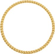 Adornia 14K Gold Plate Rope Bangle Bracelet