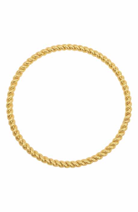Adornia 14K Gold Plate Rope Bangle Bracelet