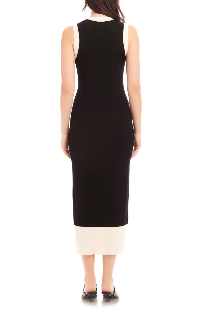 FIFTEEN TWENTY Maves Contrast Trim Sleeveless Midi Sweater Dress, Alternate, color, 
