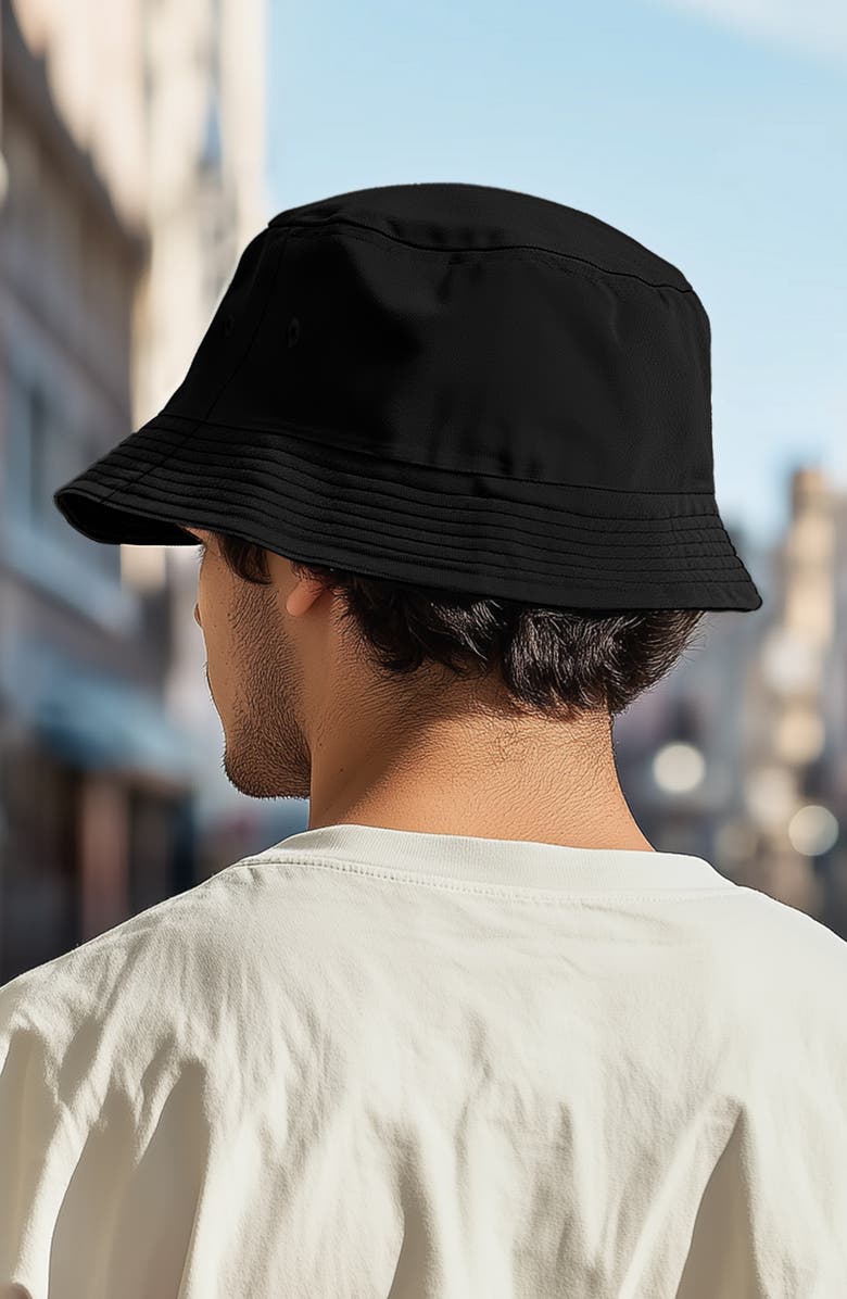 Dalix Mens Lil Alien Cotton Bucket Hat, Alternate, color, Black