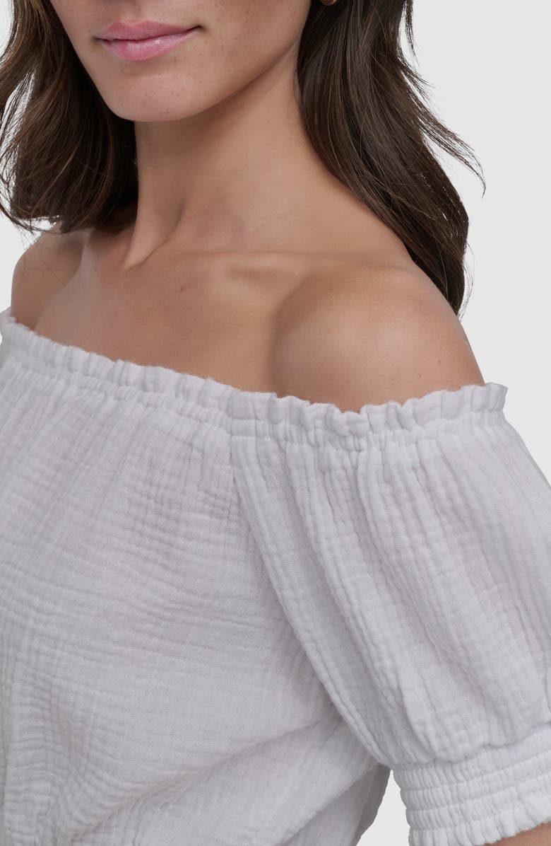 DKNY Jeans Off the Shoulder Crop Top, Alternate, color,