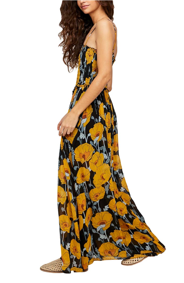 Free People Sophia Smocked Sleeveless Jumpsuit, Alternate, color, 