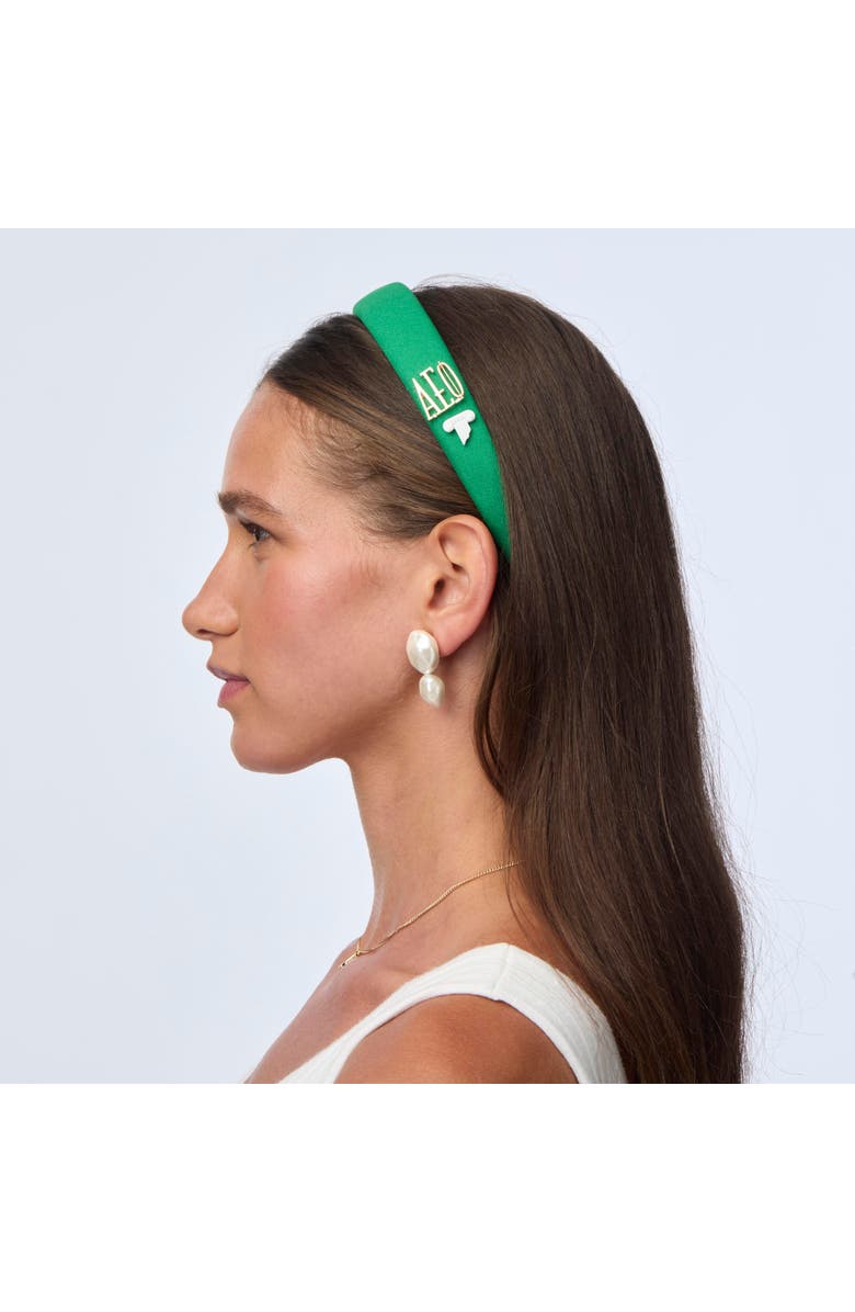 Lele Sadoughi Alpha Epsilon Phi Charlotte Headband, Alternate, color, Support Green 300