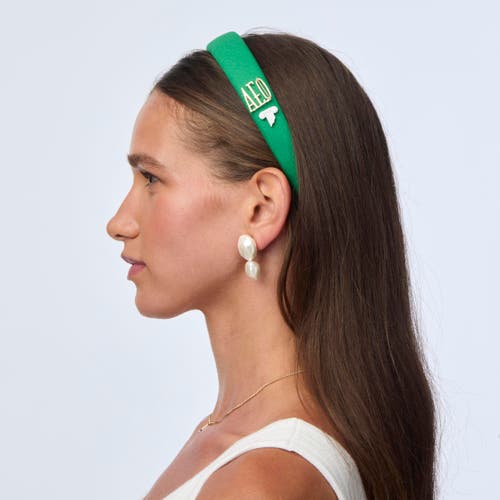 Lele Sadoughi Alpha Epsilon Phi Charlotte Headband In Green