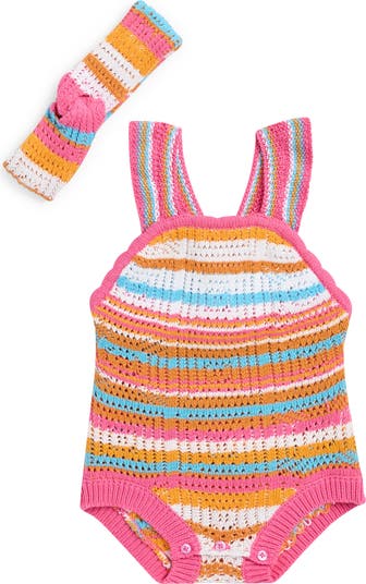 Open Stitch Romper & Headband Set