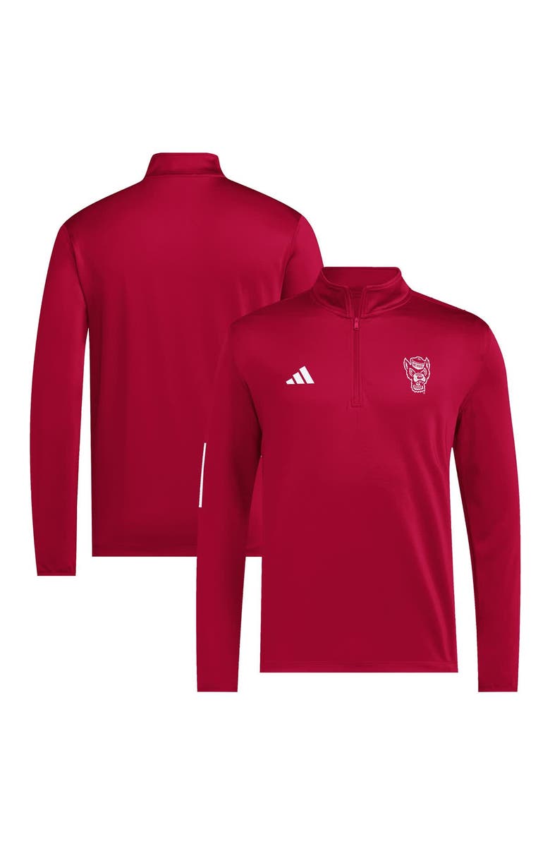 adidas Men's adidas Red NC State Wolfpack Strategy Half-Zip Golf Jacket, Main, color, Red