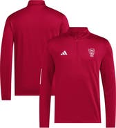 adidas Men's adidas Red NC State Wolfpack Strategy Half-Zip Golf Jacket