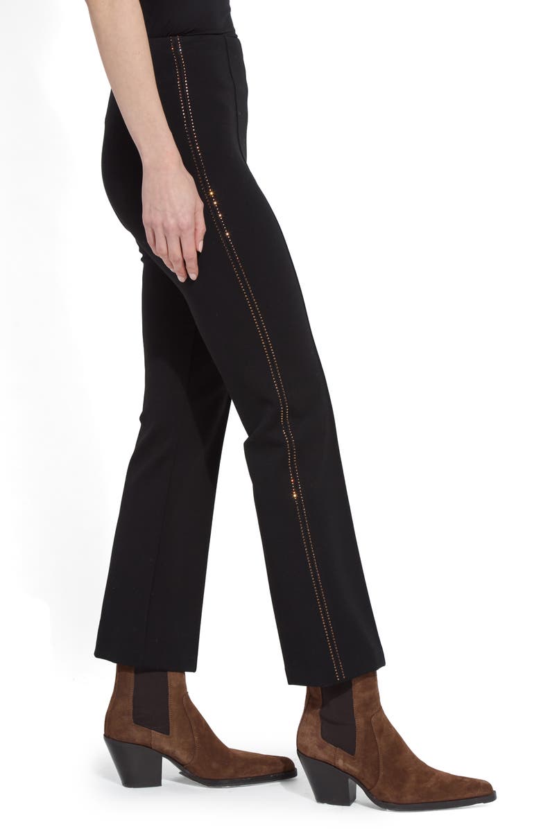 Lysse Crystal Embellished Ankle Flare Pants, Alternate, color, Black