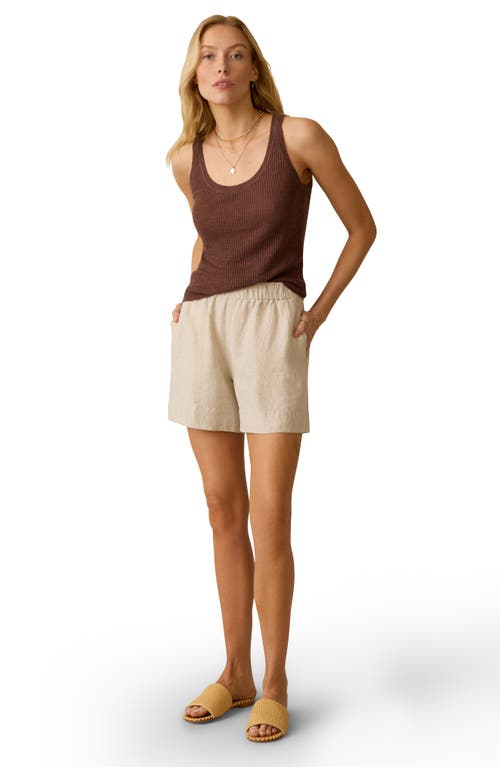 Faherty Miramar Linen Mini Rib Tank In Brown