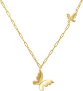 Queen Jewels Sterling Silver Paperclip Butterfly Pendant Necklace