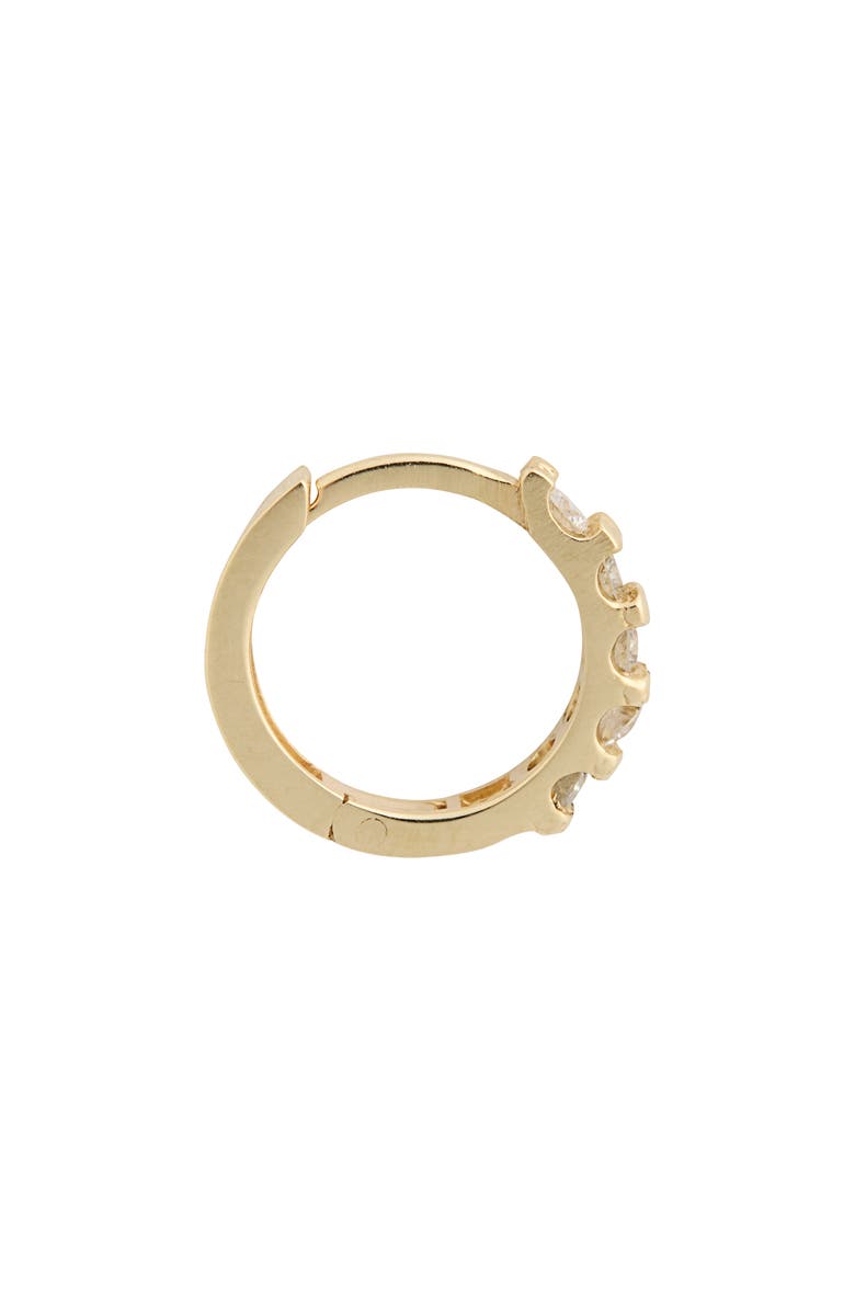 Anzie Mini Classique Diamond Pavé Huggie Hoop Earrings, Alternate, color, 0.3 Ctw Yellow Gold/ Diamond