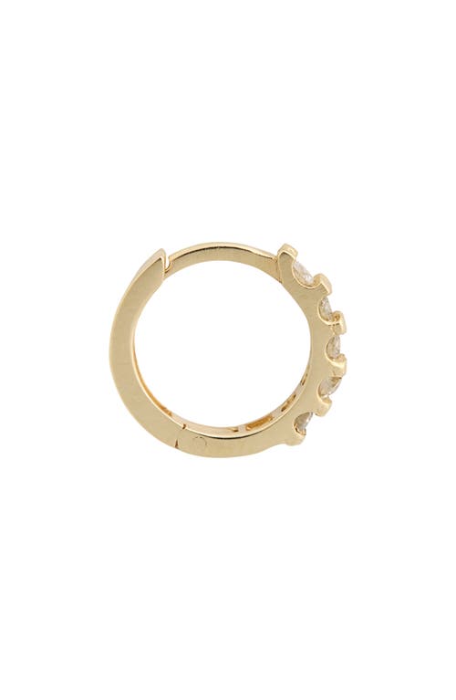 Shop Anzie Mini Classique Diamond Pavé Huggie Hoop Earrings In 0.3 Ctw Yellow Gold/diamond