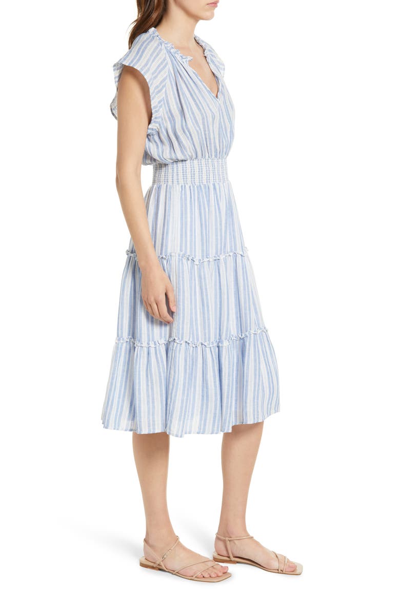 Rails Amellia Stripe Linen Blend Midi Dress, Alternate, color, 
