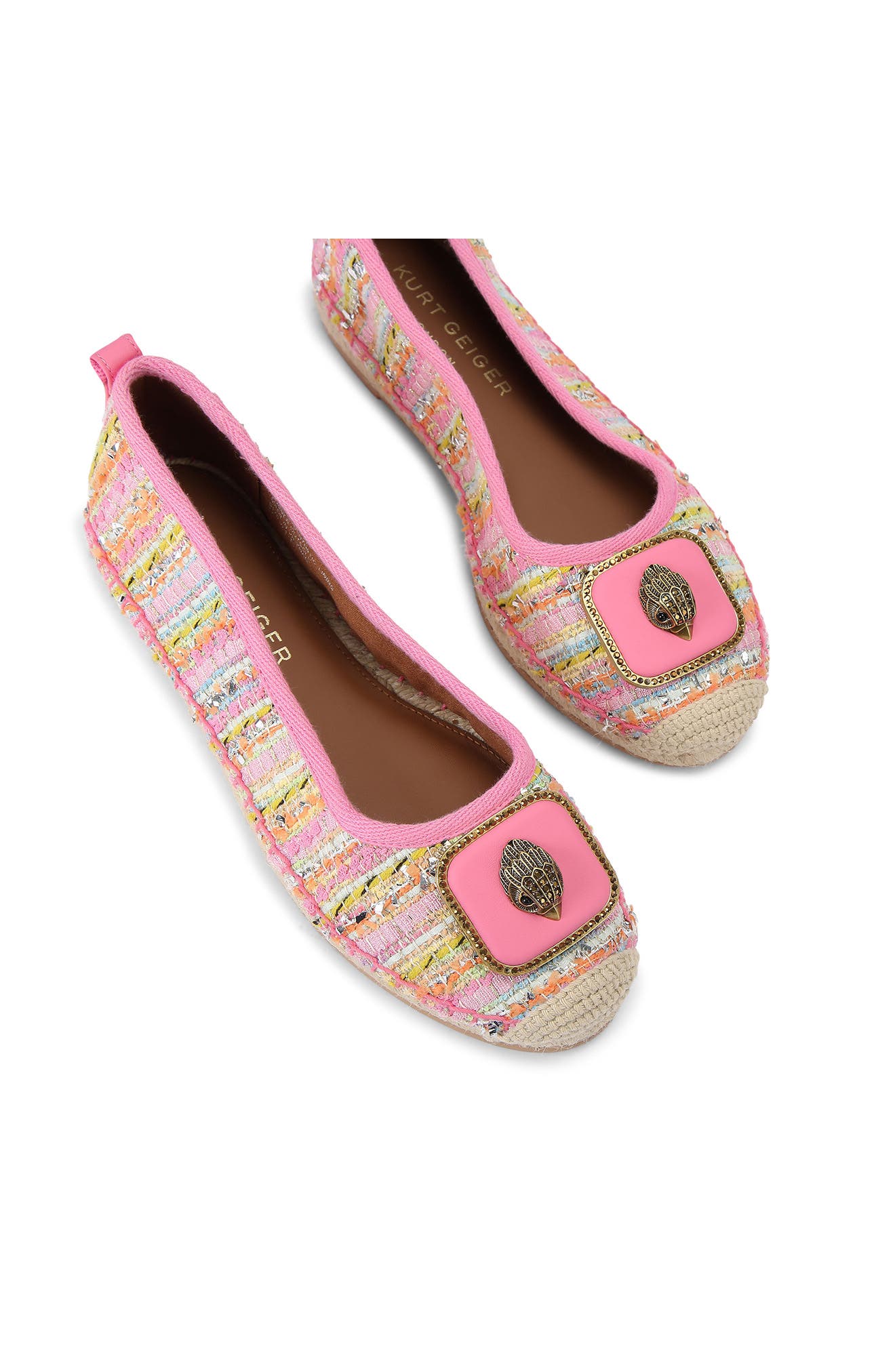 Kurt Geiger London Pimlico Espadrille Ankle Wrap Ballet Flat, Alternate, color, Pink