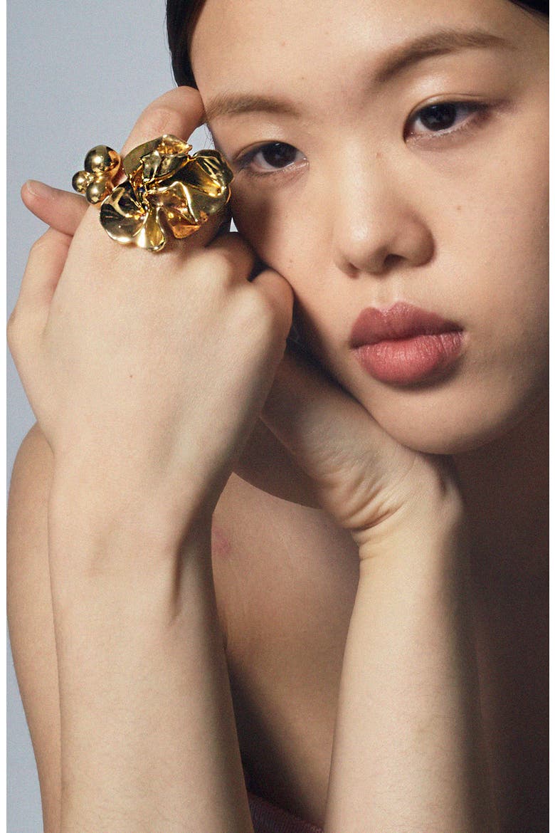 Delphinium Open Ring, Alternate, color, GOLD