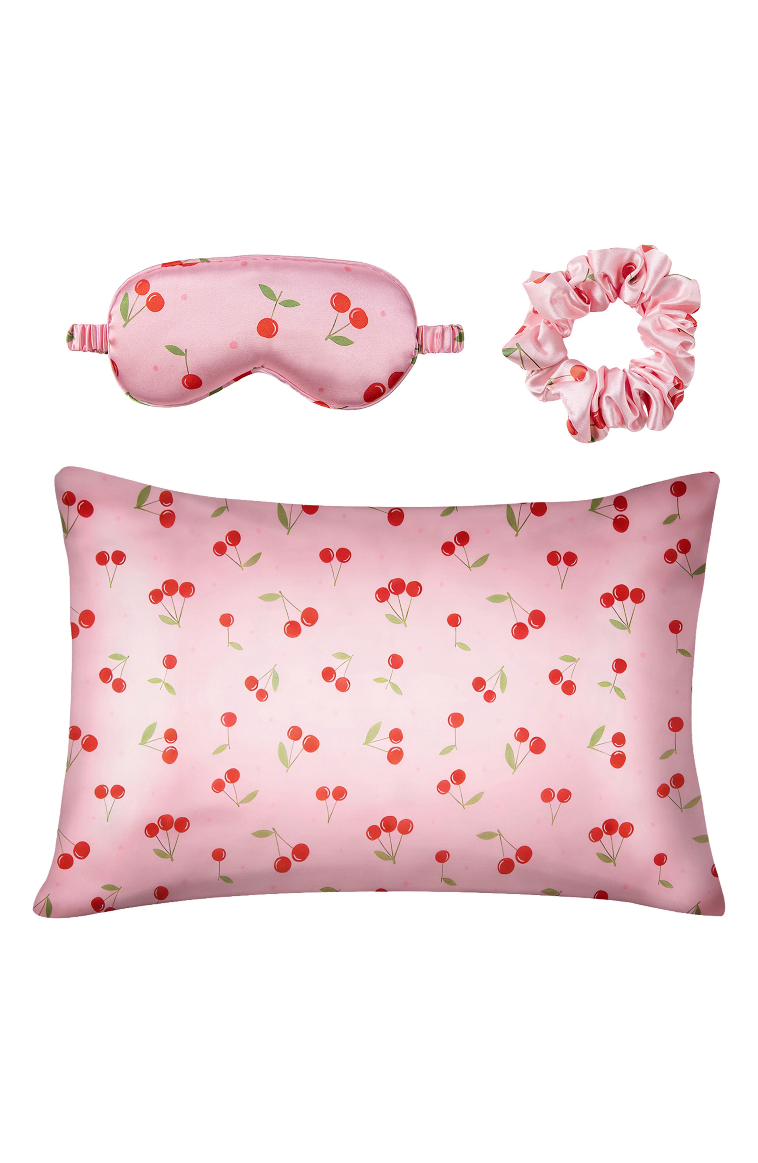 Satin Eye Mask, Scrunchie & Pillowcase Set