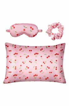 Satin Eye Mask, Scrunchie & Pillowcase Set