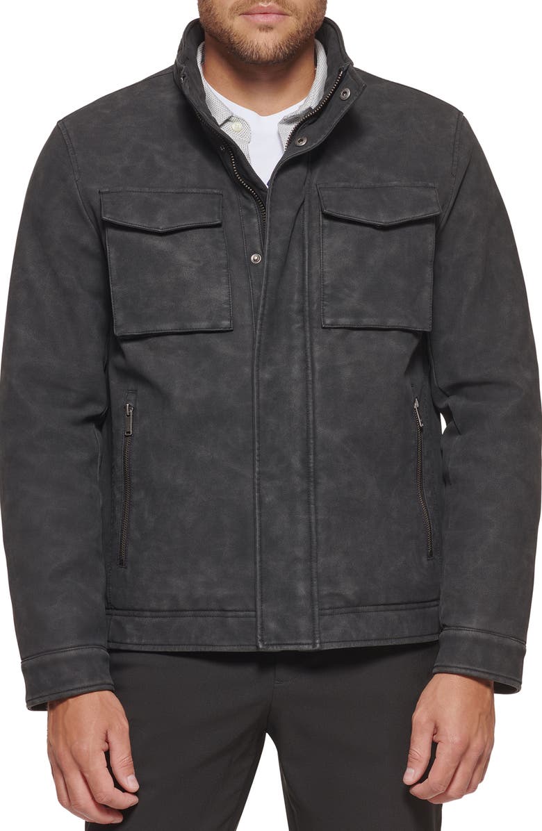 Dockers<sup>®</sup> Faux Leather Military Jacket, Alternate, color,