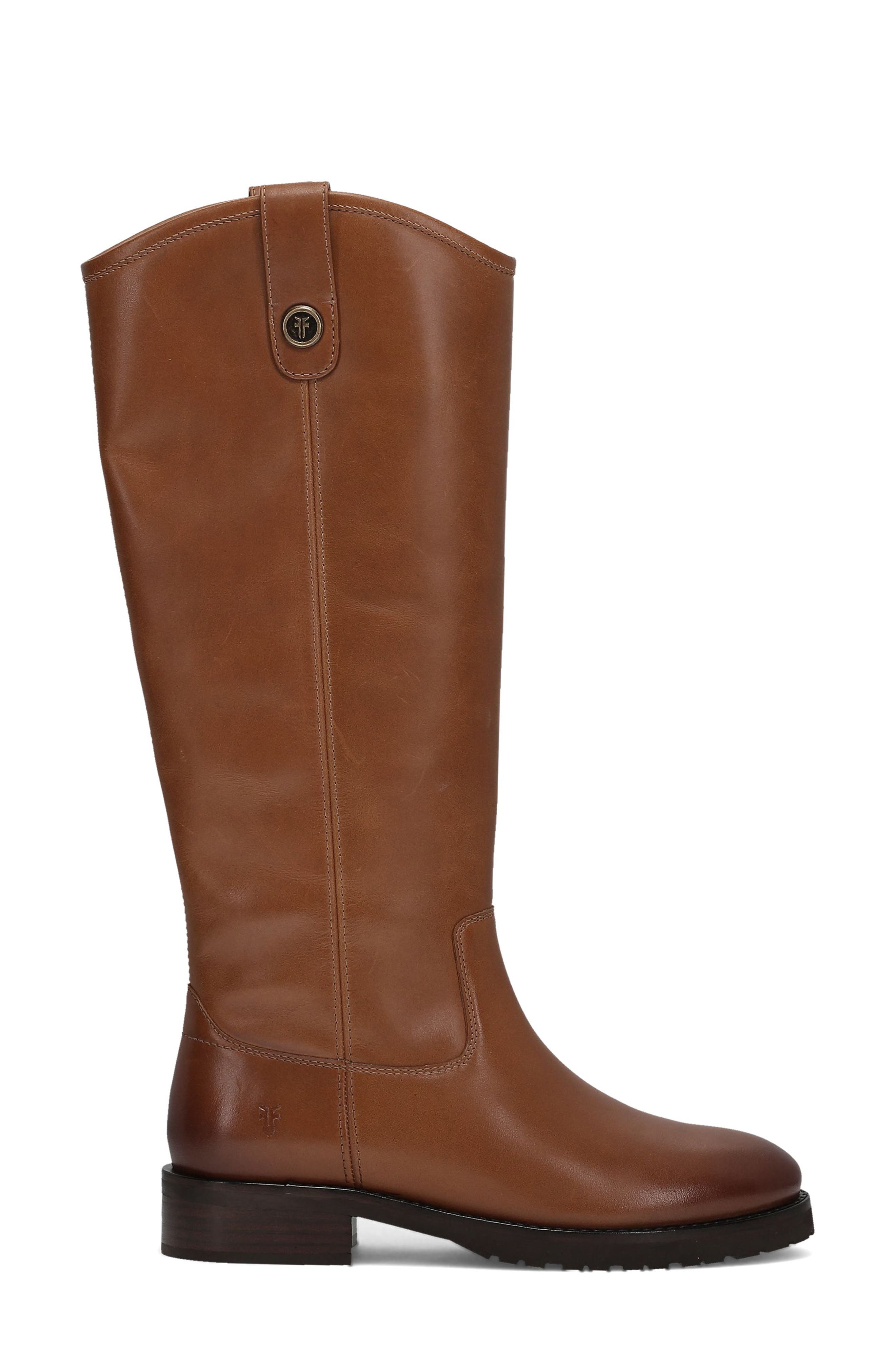 Melissa Lug Button Tall Leather Boot, Alternate, color, TAN
