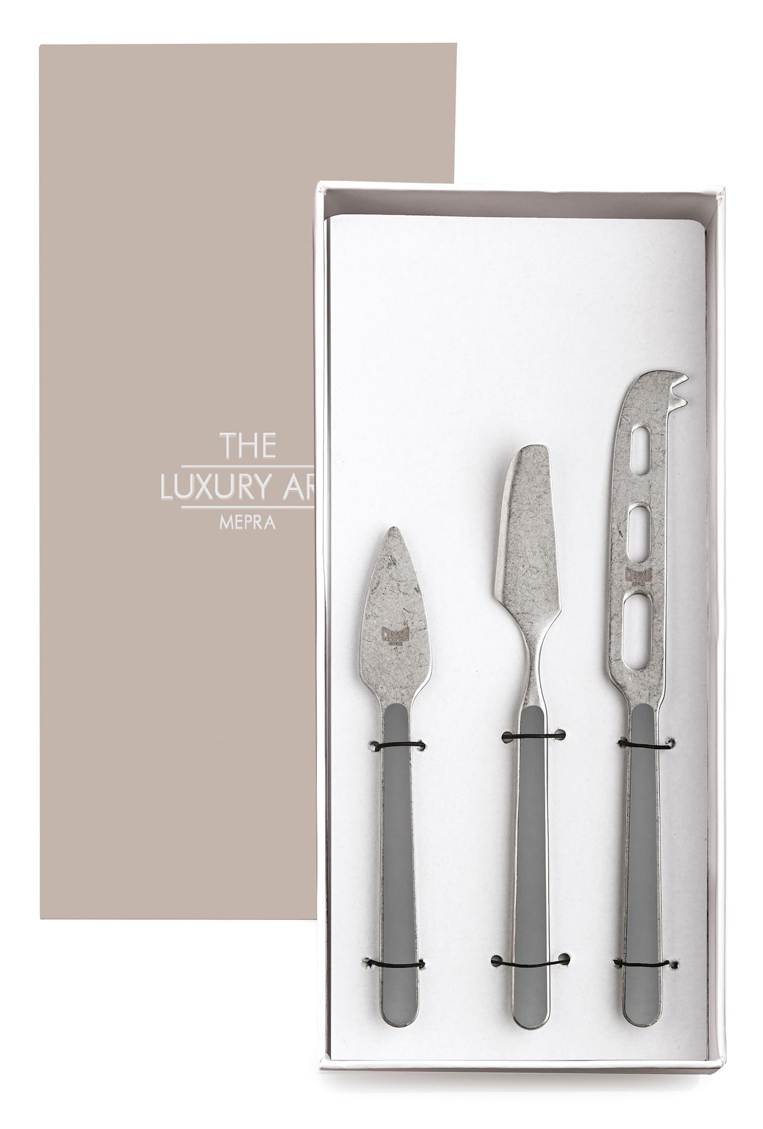 Mepra Fantasia Pewter Cheese Knives In Multi