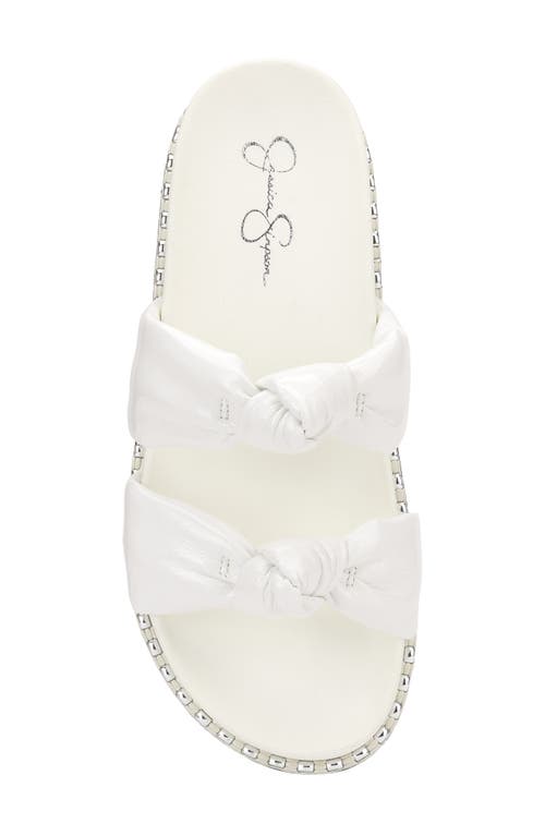 Jessica Simpson Caralyna Platform Slide Sandal In White