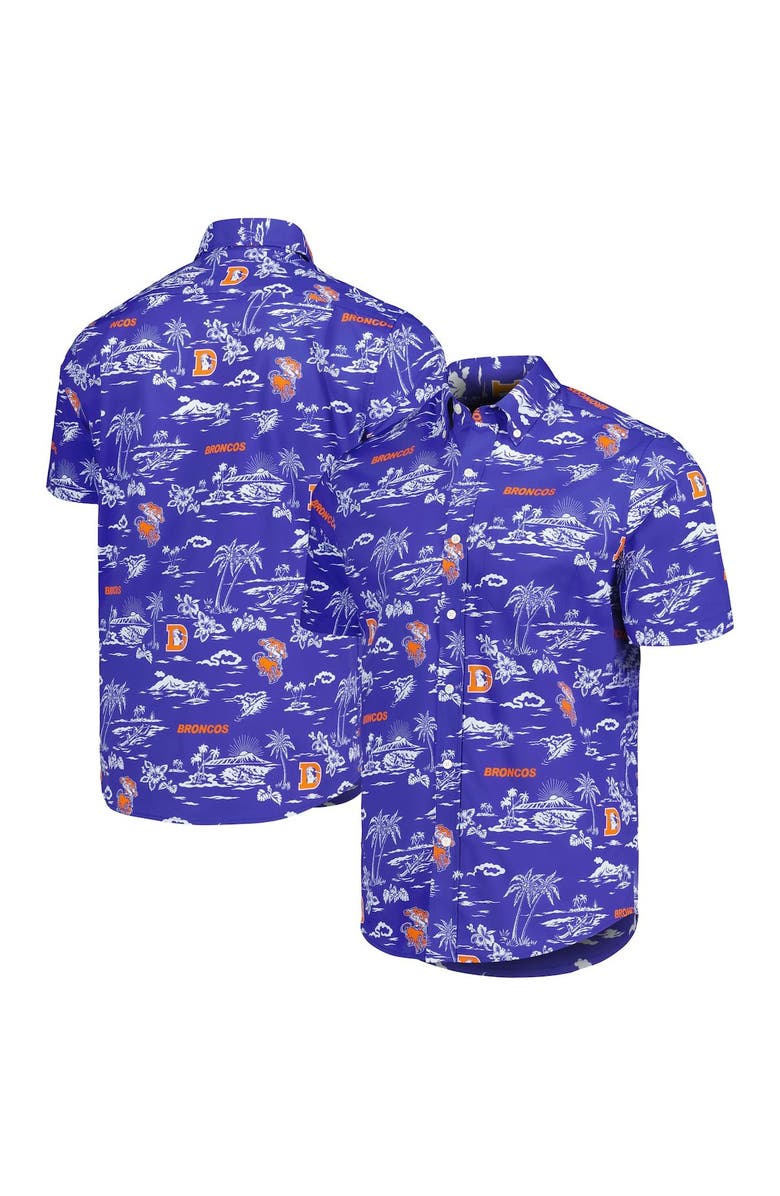 Reyn Spooner Men's Reyn Spooner Royal Denver Broncos Throwback Kekai Print Button-Up Shirt, Main, color, Royal