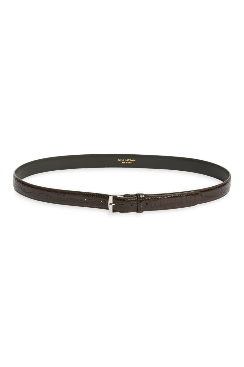 Sloane Leather Belt, Main, color, BURGUNDY W/ SILVER BUCKLE