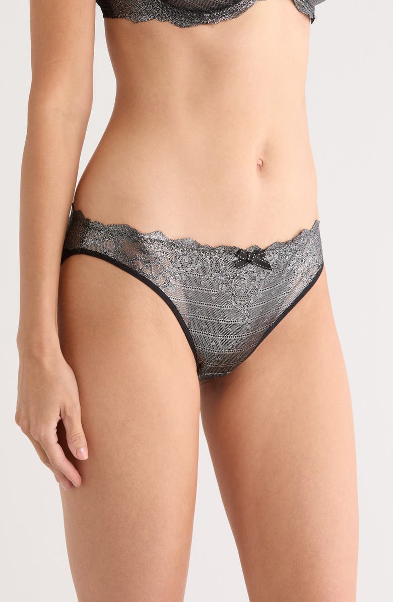 Chantelle Lingerie Rive Gauche Bikini, Alternate, color, Silver Metallic