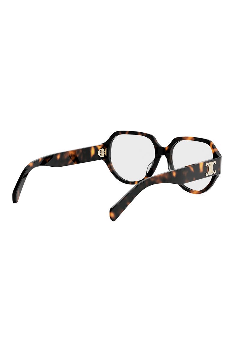 Triomphe 56mm Geometric Eyeglasses, Alternate, color, DARK HAVANA