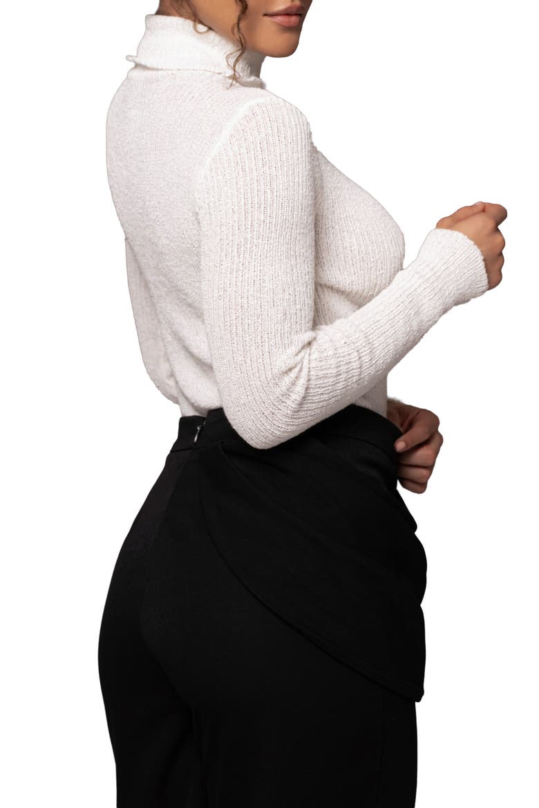 Carli Turtleneck Rib Top, Alternate, color, WHITE