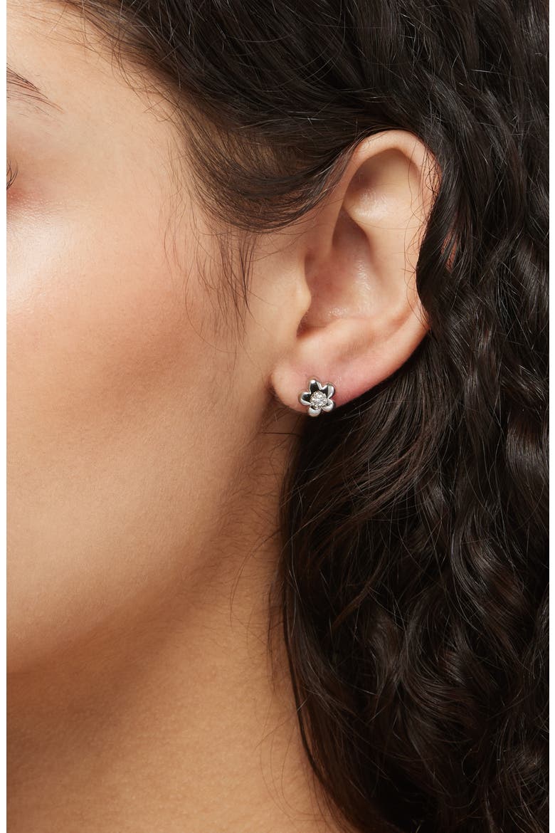 Small Daisy Stud Earrings, Alternate, color, SILVER/CRYSTAL