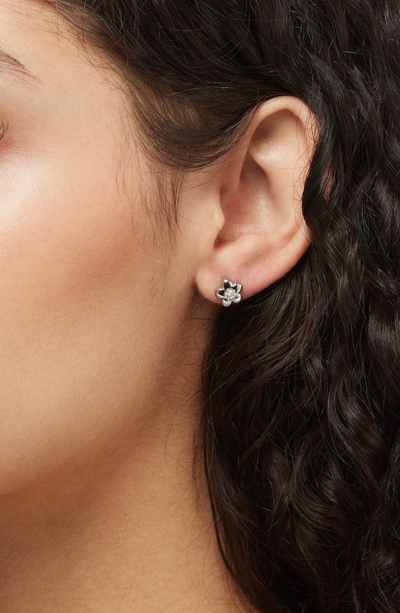 Marc Jacobs Small Daisy Stud Earrings, Alternate, color, Silver/Crystal