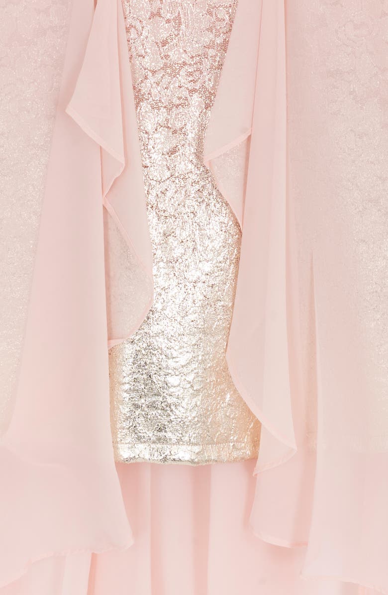 Rare Editions Kids' Floral Lace & Chiffon Dress, Alternate, color, Blush