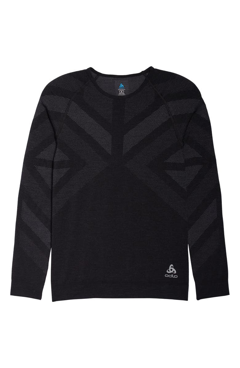 Odlo Women's Natural + Kinship Warm Base Layer Top, Alternate, color, 