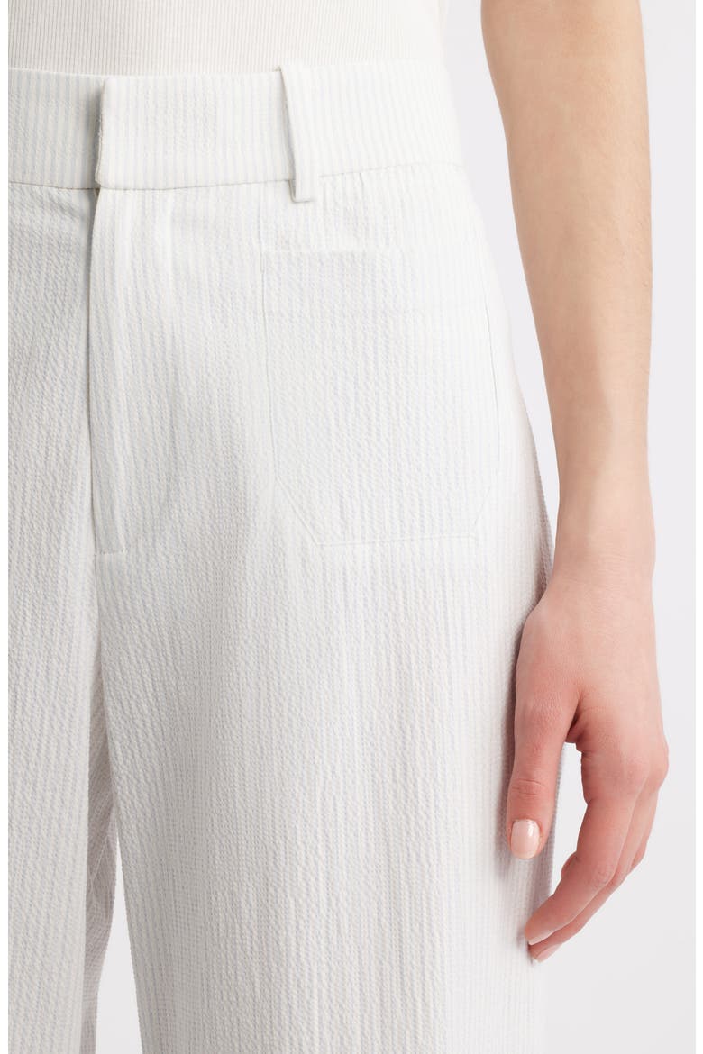 Le Slim Modernist High Waist Wide Leg Pants, Alternate, color, WHITE/ LIGHT CHAMBRAY