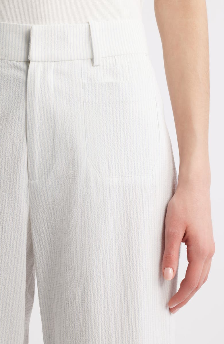 FRAME Le Slim Modernist High Waist Wide Leg Pants, Alternate, color, White/ Light Chambray