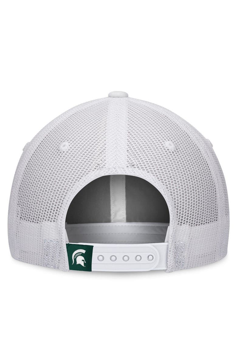 TOP OF THE WORLD Men's Top of the World White Michigan State Spartans Top Trace Trucker Snapback Hat, Alternate, color, White