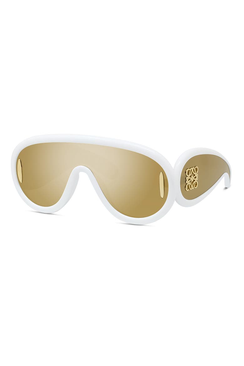 x Paula's Ibiza 56mm Mask Sunglasses, Alternate, color, IVORY / BROWN MIRROR