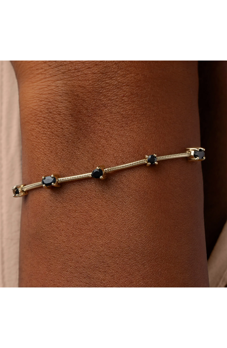 Karma and Luck Midnight Flow Onyx Bolo Bracelet, Alternate, color, Gold/Black