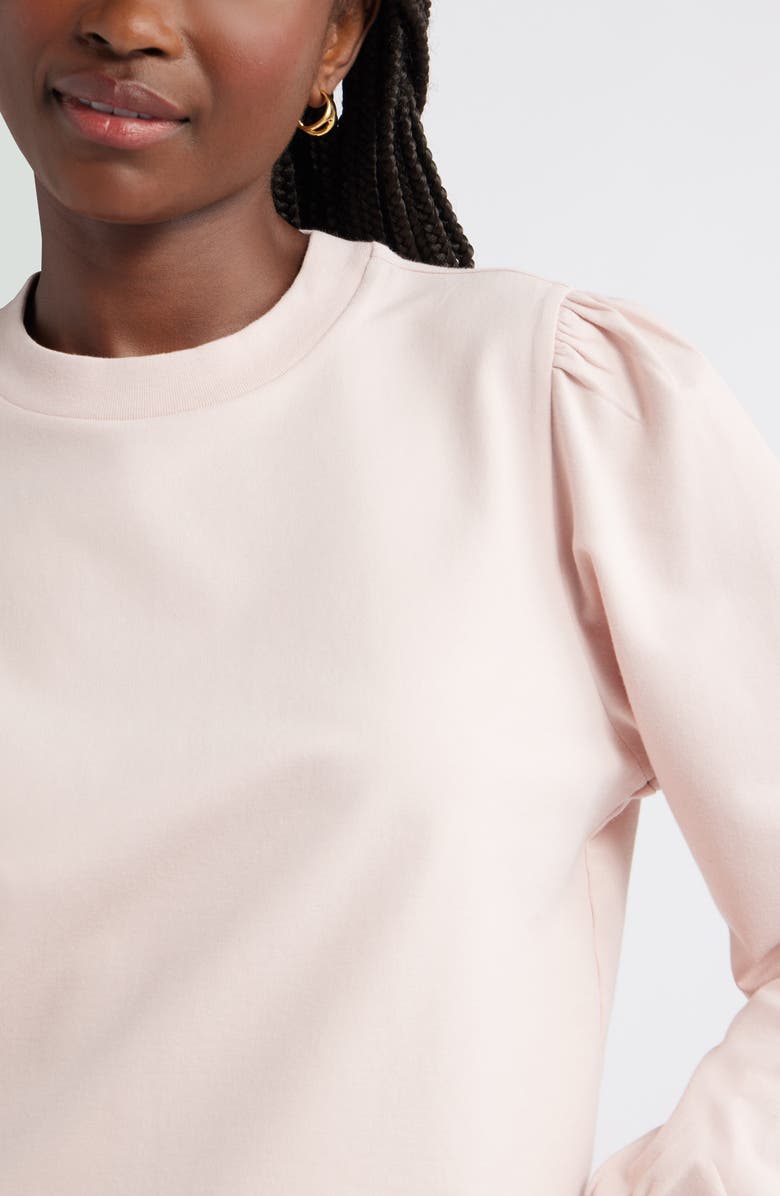 Caslon<sup>®</sup> Puff Shoulder Sweatshirt, Alternate, color, Pink Smoke