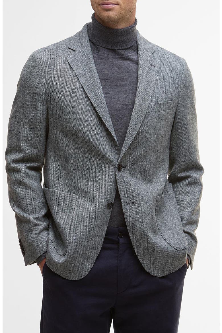 Sutherland Wool Blend Herringbone Flannel Sport Coat, Main, color, GREY