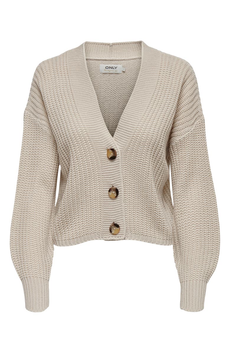 Only Carol Crop Cardigan, Alternate, color, Pumice Stone