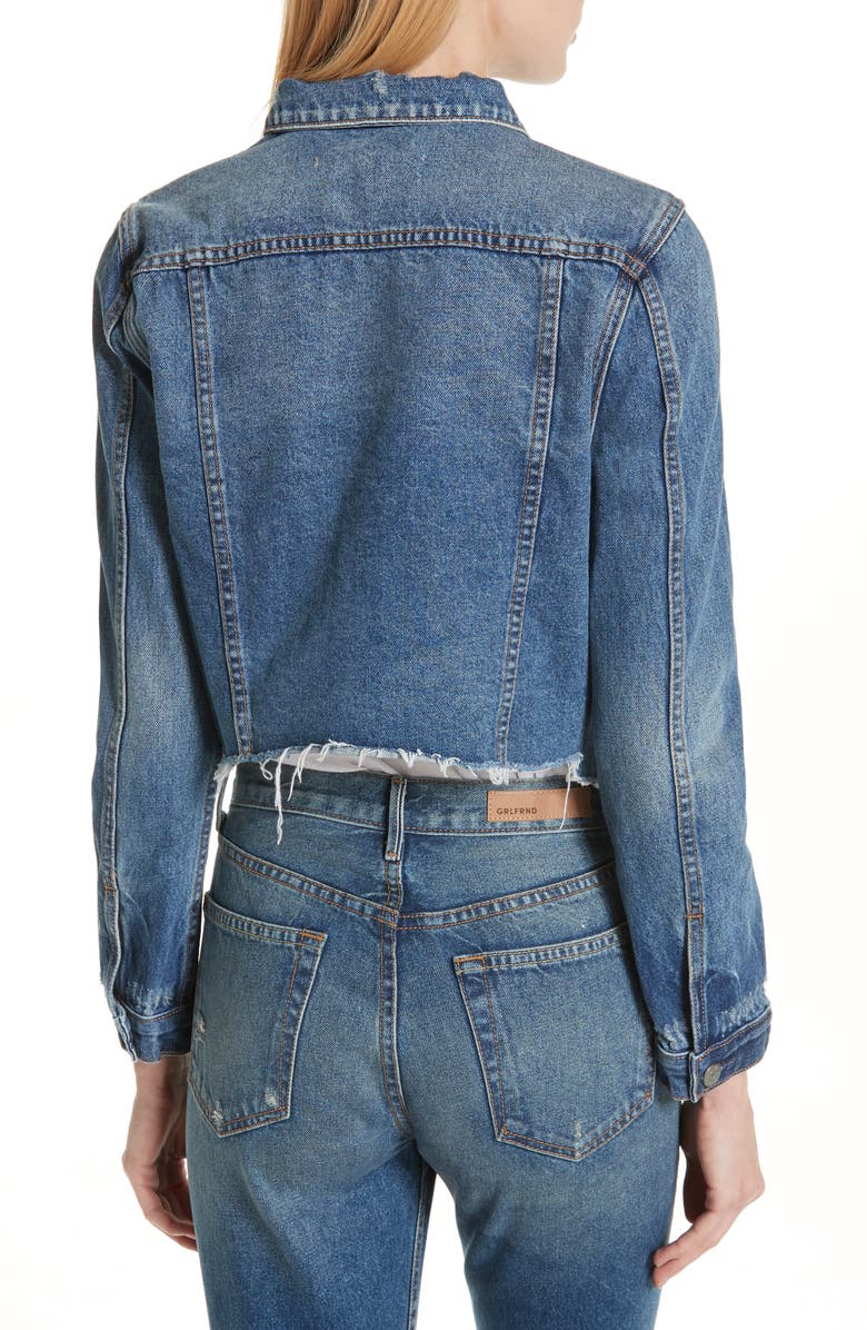 GRLFRND Cara Crop Denim Jacket, Alternate, color, 