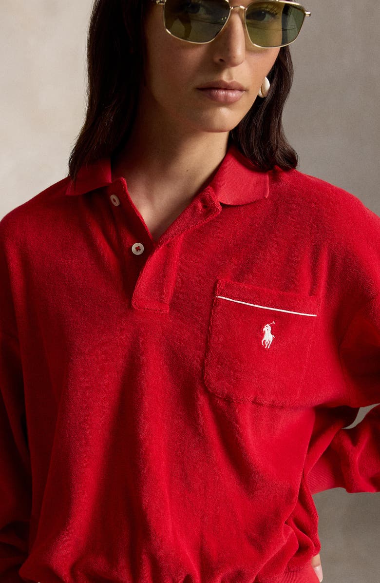 Polo Ralph Lauren Terry Cloth Polo Sweatshirt, Alternate, color, Red